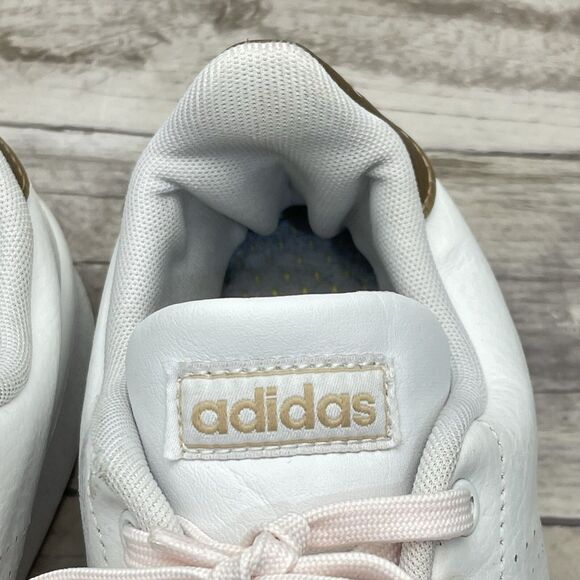 Adidas Advantage F36223 Women's White / Gold Casual Sneakers Shoes 8.5 M - Picture 3 of 12